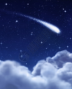 暗夜天空中流星背景图片