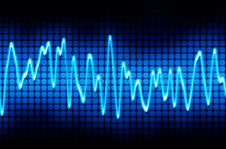 音频线条电子正弦声波蓝色电子正弦声波或音背景
