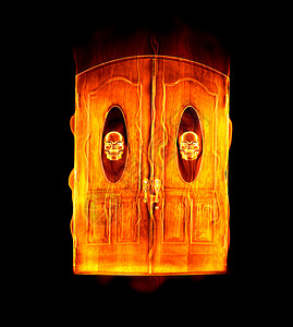 之门的伟大形象燃烧着头骨的火焰图片