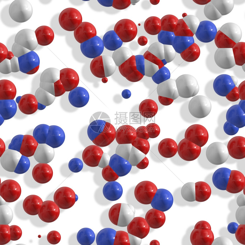 原子和分的红色白和蓝表示式图片