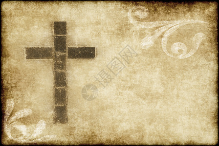 圣诞十字架在羊皮纸上的在羊皮纸上的伟大形象背景
