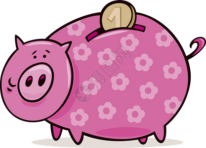 用硬币说明猪银行图片