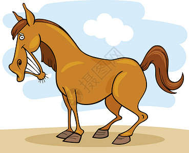 滑稽马的漫画插图图片