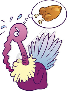 火鸡卡通感恩节前的惊吓火鸡插图背景