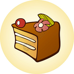 可爱卡通樱桃甜蛋糕插图背景
