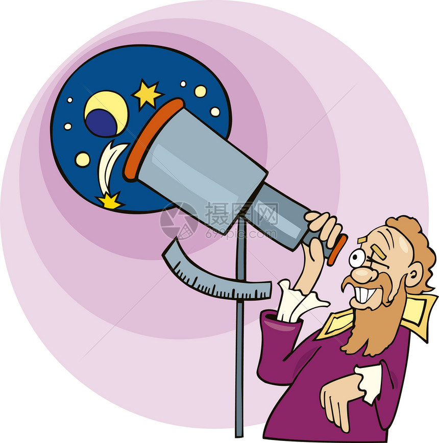 天文学家伽利略的插图图片