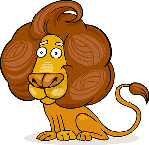 可爱狮子座黄菌的卡通插图背景