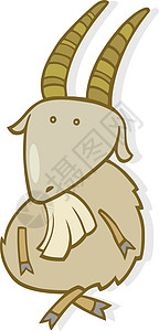 山羊剪贴画摩角形黄二亚克符号的插图背景