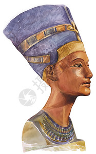 古代女皇奈弗提nefrti的画肖像插图图片