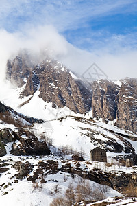 阿尔卑斯山的美丽雪景图片