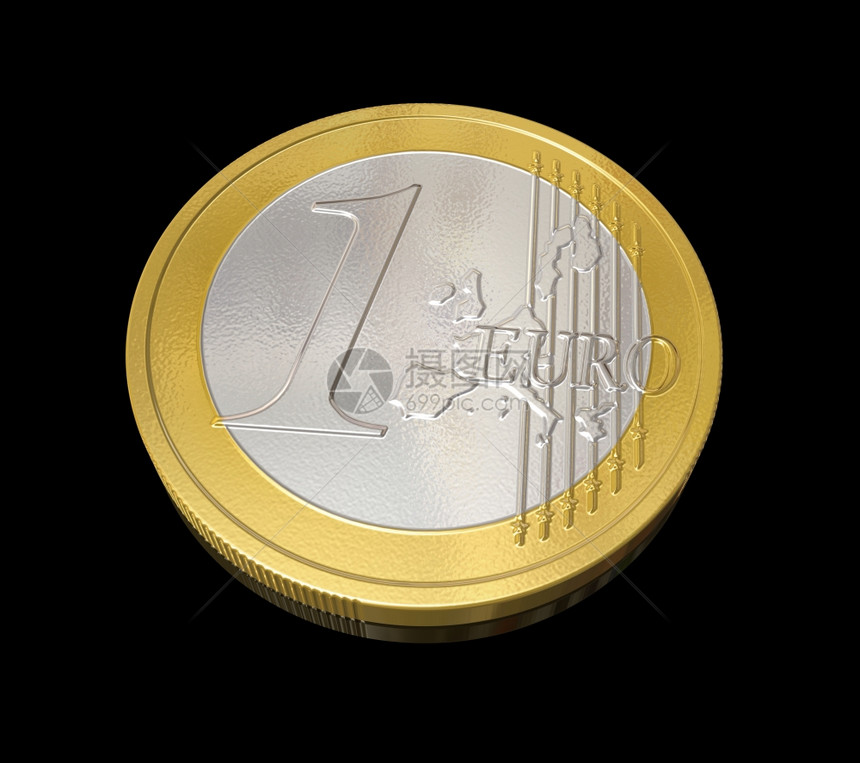 三维欧元硬币一图片