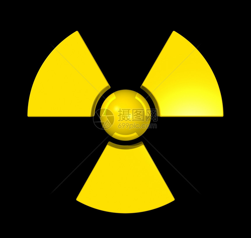 3d辐射符号在黑色3d放射符号上隔离图片
