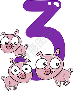 漫画猪第三和猪的漫画插图背景