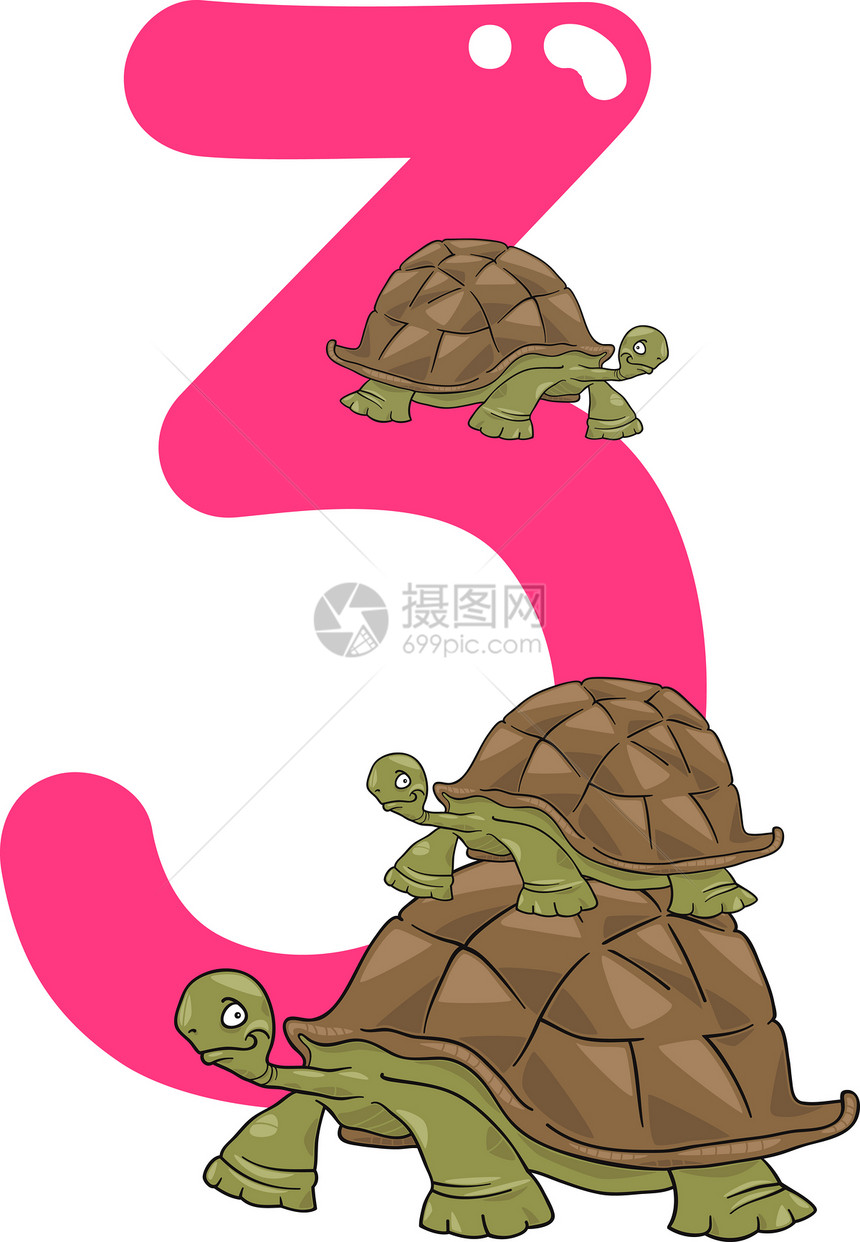 漫画插图三和海龟图片