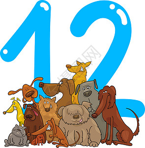 12漫画素材以12和狗号的漫画插图背景