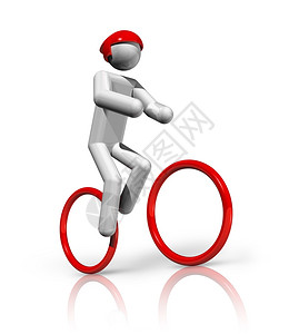 卡通红色自行车三维骑自行车的山地符号奥林匹克运动系列背景