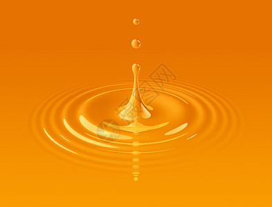 橙汁的滴落喷洒和波纹3D插图橙汁和波纹的滴落图片