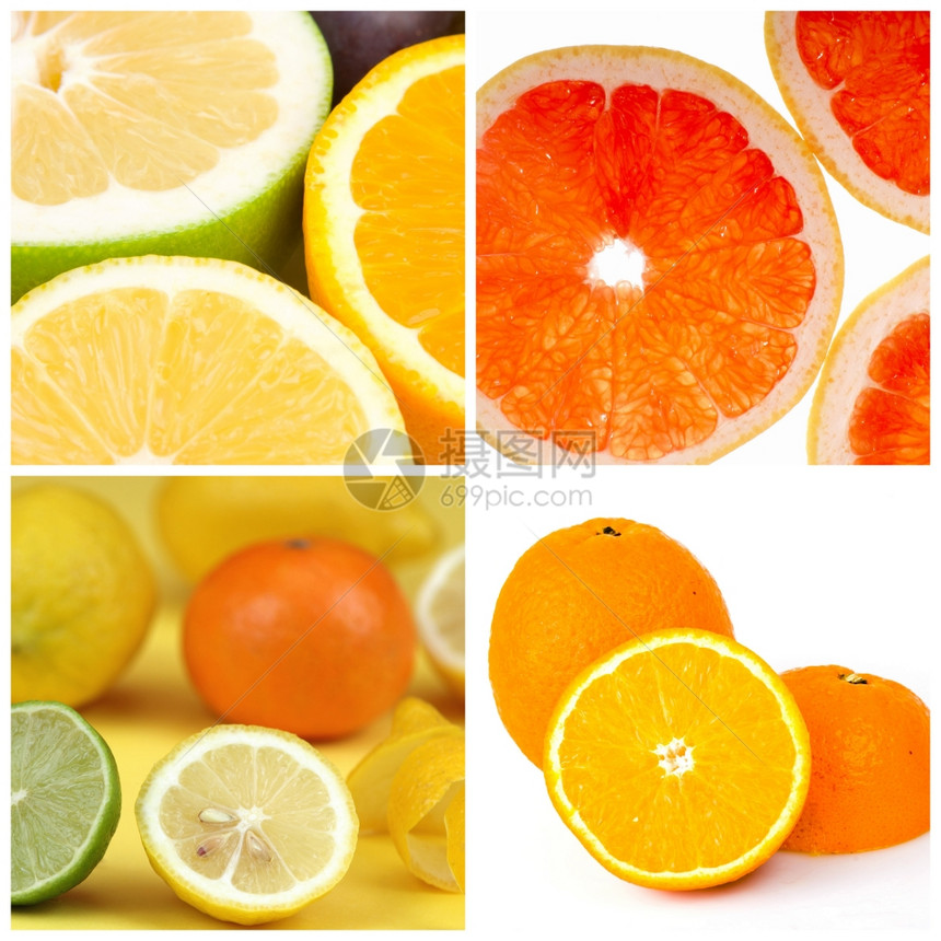 白色背景的柑橘柠檬照片图片