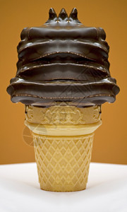 巧克力华饼冰淇淋图片