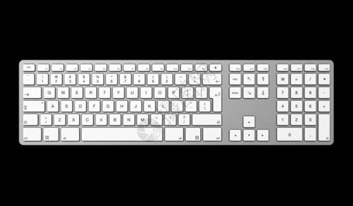 三维计算机键盘在黑色上隔离计算机键盘图片