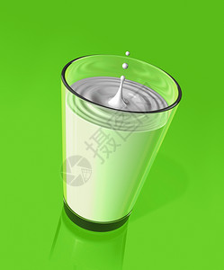 3D插图牛奶和杯的波纹图片
