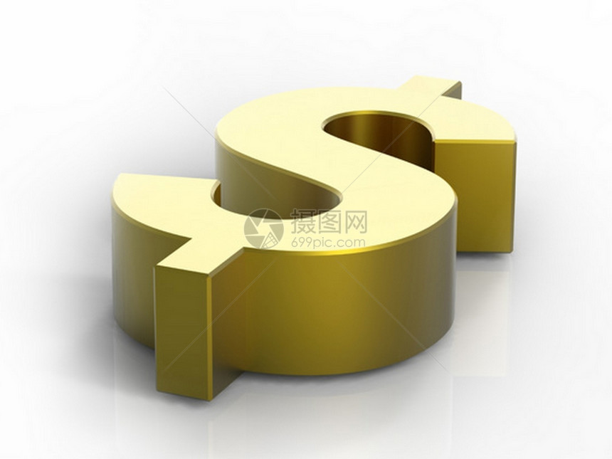 地面黄金美元标志图片