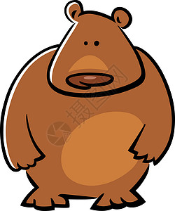 熊卡通形象可爱棕熊的漫画图背景