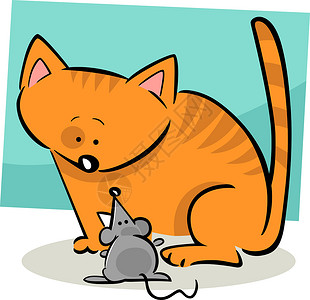 猫矢量免费小猫和老鼠的漫画图背景