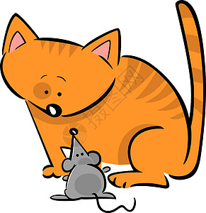 猫矢量免费小猫和老鼠的漫画图背景