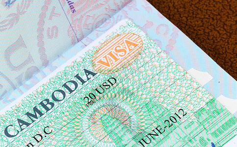Cambodi护照签证中的图片