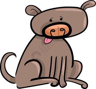 滑稽棕色狗的漫画涂鸦插图图片