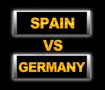 印有西班牙语和德国的明亮标志图片