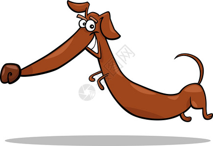 卡通猎狗喜跳达赫松狗的漫画插图背景