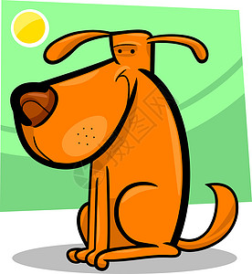 卡通棕色章鱼可爱笑狗的漫画图背景