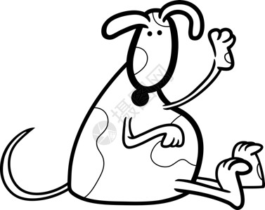 漫画插图可爱斑点狗或小的漫画插图用于彩色书籍图片