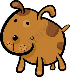 斗牛犬卡通可爱斑点狗或小的漫画插图背景