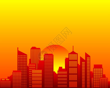 城市天线和太阳图片