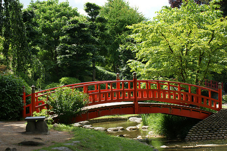 在日本花园的红桥图片