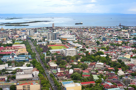 cebu是第二大都市中心和主要国内航运港高清图片