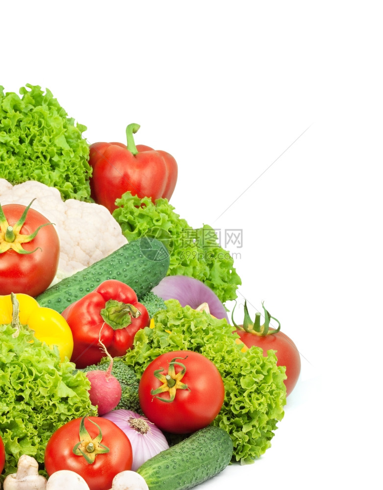 以白色背景隔离的各类新鲜蔬菜图片