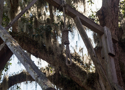 木制绞绳和索在佛罗里达的圣古斯廷图片