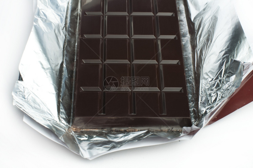 铝纤维包装中的巧克力棒图片