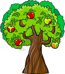 伊甸园苹果树漫画插图插画