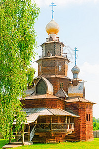 俄罗斯木制教堂高清图片
