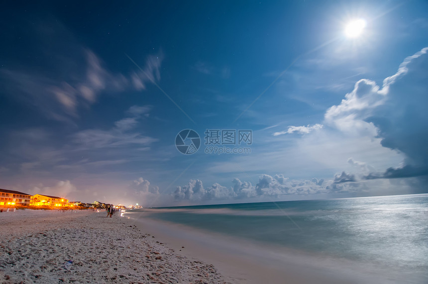 沙滩上的夜景图片