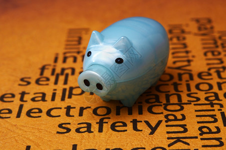 电子安全和小猪银行概念图片