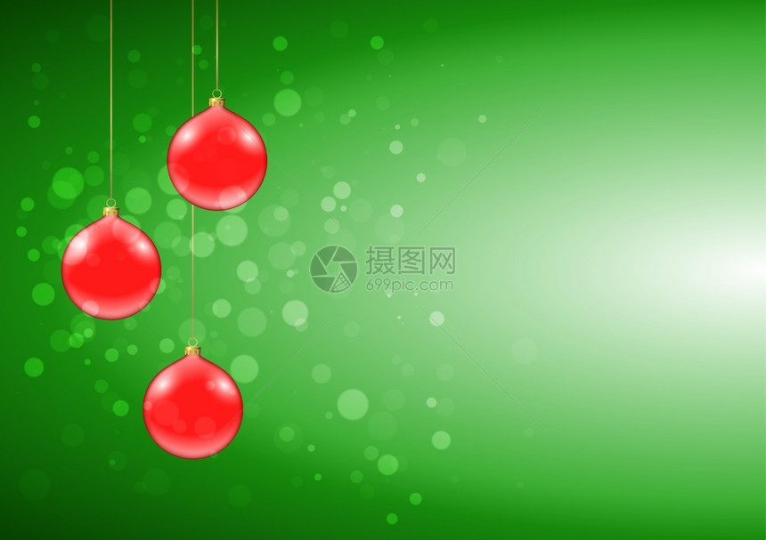 绿色圣诞卡有闪亮的红和火花图片