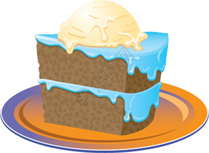 布朗尼蛋糕蛋糕矢量的一块插画