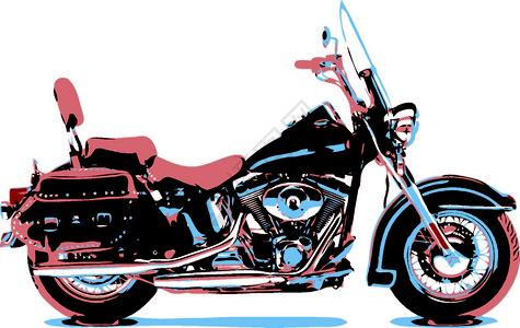 卡通摩托车矢量图背景图片