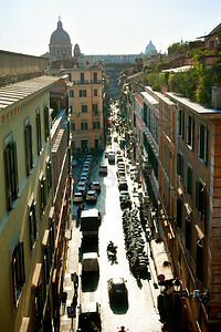 罗马街的空中视图Italy图片